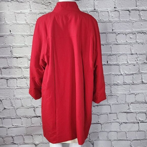 Anne Klein Red Mid-Length Overcoat, Women's 3XL - Picture 3 of 9